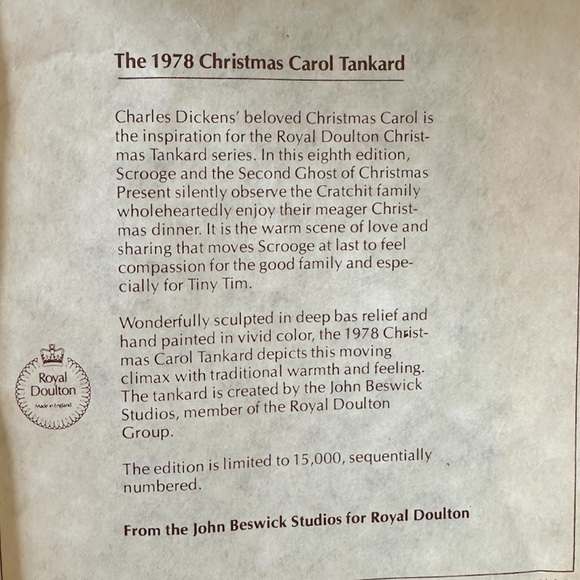 Vintage Royal Doulton John Beswick 1978 Collectors Stein Christmas Carol - Picture 3 of 9